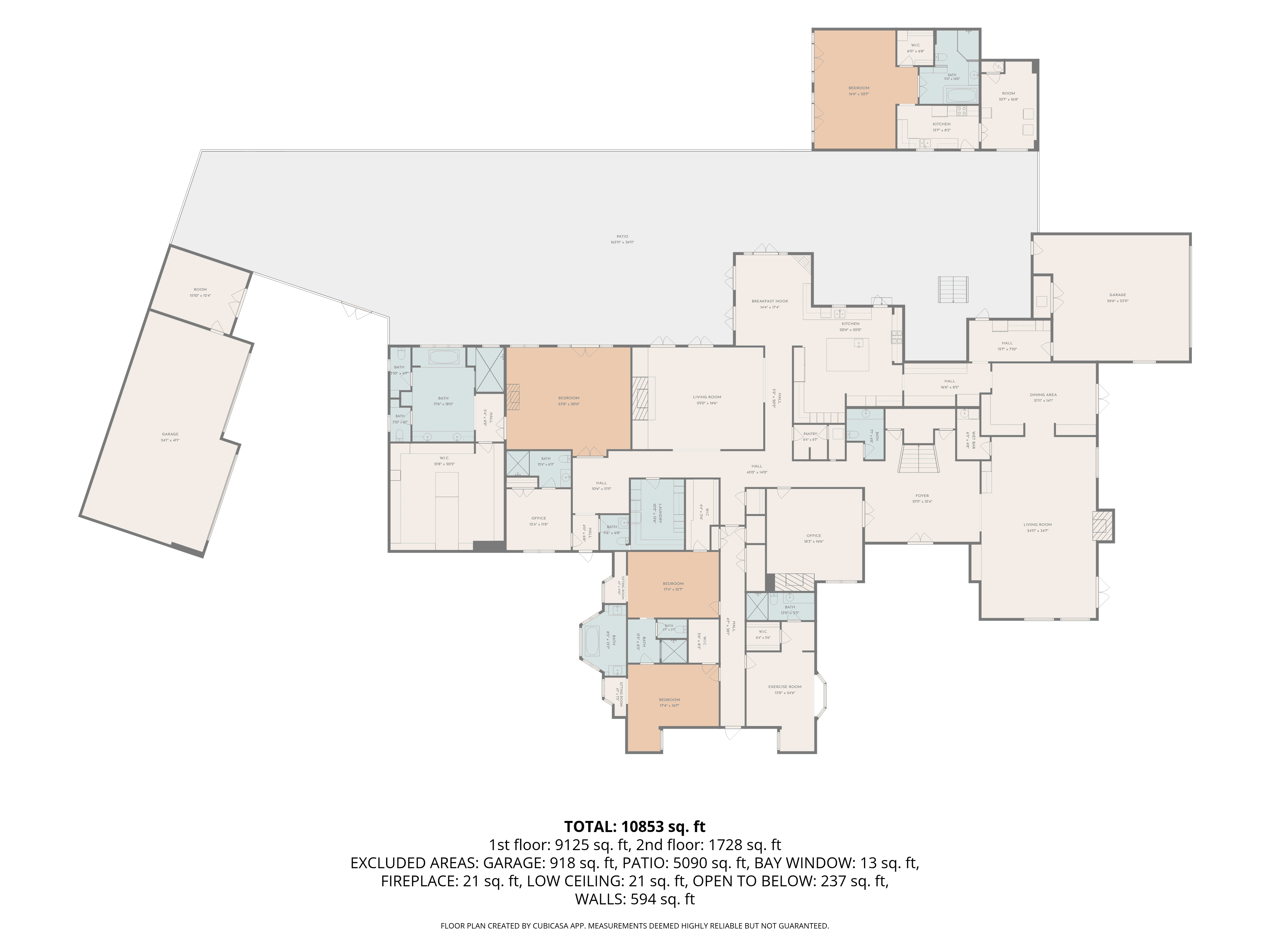 First floor plan with dimensions