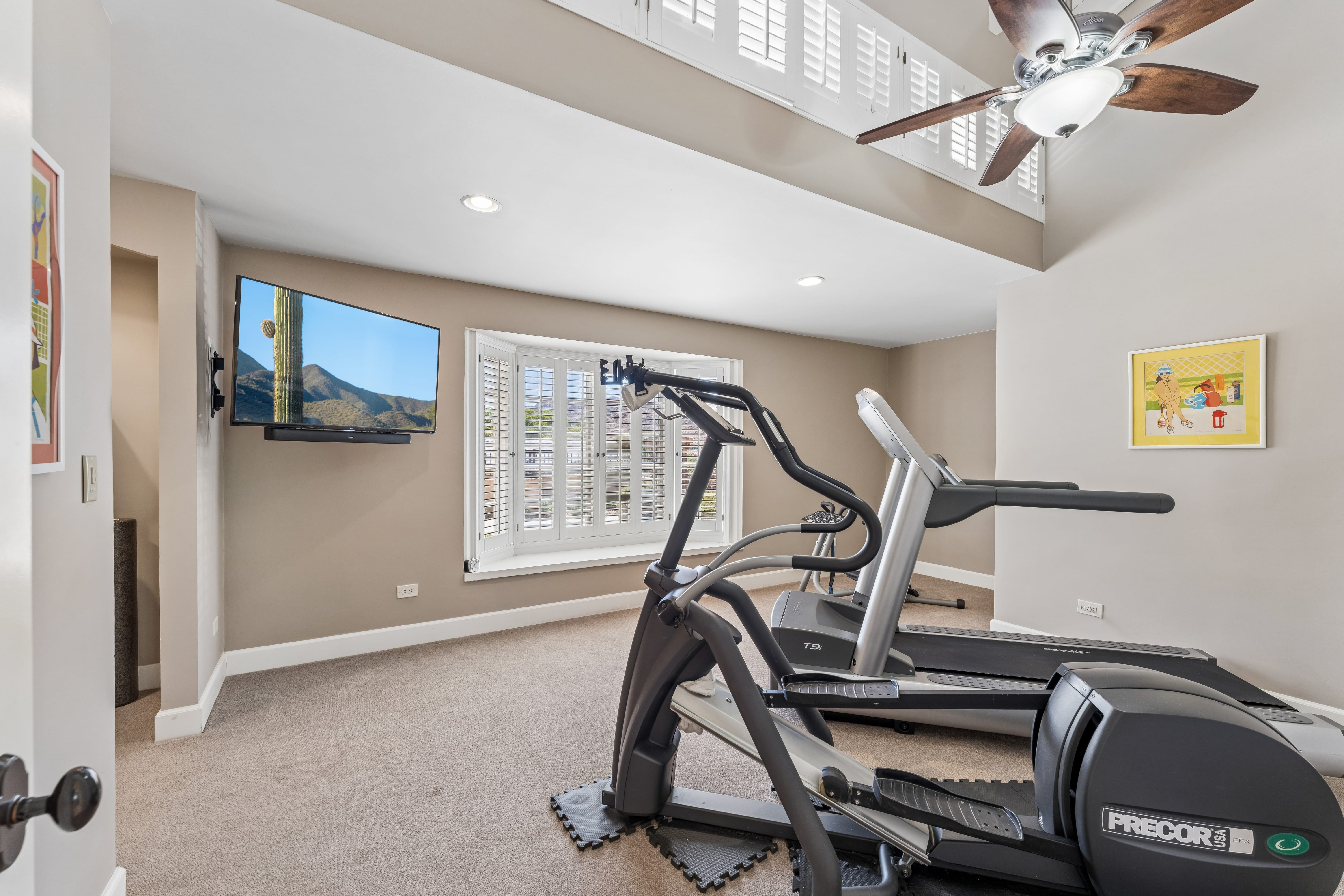 Fitness room with Precor equipment
